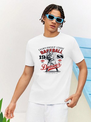 Dogfish Sevgili Kombini Çift Baseball Championship League University Baskılı Oversize Pamuk T-Shirt 2'li