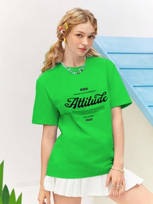 Dogfish Sevgili Kombini Çift Attitude Baskılı Oversize Pamuk T-Shirt 2'li