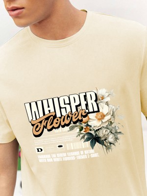 Dogfish Sevgili Kombini Çift Whisper Flower Streetwear Design Baskılı Oversize Pamuk T-Shirt 2'li