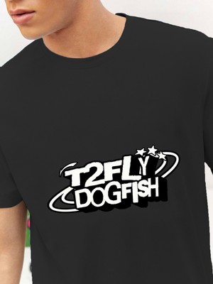 Dogfish Sevgili Kombini Çift T2FLY Logo Baskılı Oversize Pamuk T-Shirt 2'li