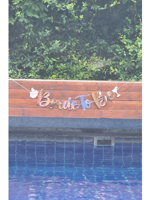 Pekshop Bride To Be Banner Rose Gold Parlak Çiçek Kadeh Kartlı Bride To Be Yazısı Duvar Süsü