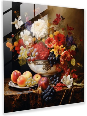 Painted Anarchy Klasik Natürmort Cam Baskı - Klasik, Modern Sanat, Klasik, Çiçekler, 30X30