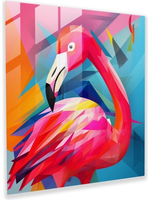 Painted Anarchy Geometrik Flamingo Cam Baskı - Flamingo, Duvar Süslemesi, Geometrik, Cam Sanatı, 30X30