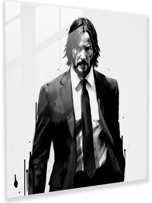 Painted Anarchy John Wick Minimalist Cam Baskı - John Wick, Ev Dekorasyonu, Cam Baskı, Modern Sanat, 30X30