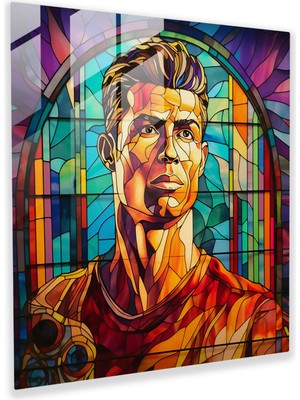 Painted Anarchy Cam Baskı - Vitray Ronaldo - Cristiano Ronaldo, Modern Sanat, Canlı Tonlar, Cam Sanatı, 30X30