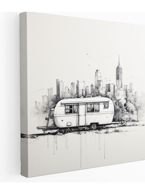 Painted Anarchy Şehir Karavanı Kanvas Tablo - Karavan, Kanvas Tablo, Şehir Manzarası, Kanvas Tablo, 30X30