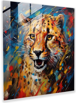 Painted Anarchy Çita Cam Duvar Sanatı - Çita, Soyut Sanat Eseri, Ev Dekorasyonu, Cam Duvar Sanatı, 30X30