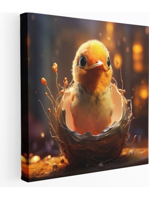 Painted Anarchy Doğan Kanvas Tablo - Yavru Kuş Kuluçkası - Doğan, Dijital Sanat, Duvar Dekorasyonu, Yeni Hayat, 30X30