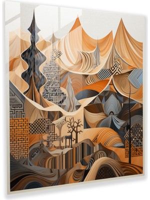 Painted Anarchy Çöl Geometrisi Cam Baskı - Çöl, Cam Duvar Sanatı, Ev Dekorasyonu, Karmaşık Desenler, 30X30