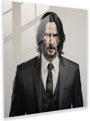 Painted Anarchy Gerçekçi John Wick Cam Baskı - John Wick, Cam Sanatı, Cam Duvar Sanatı, Gerçekçi, 30X30