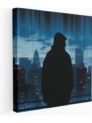 Painted Anarchy Eminem Şehir Işıkları Kanvas Tablo - Eminem, Urban Elegance, Şehir Işıkları, Ev Dekorasyonu, 30X30