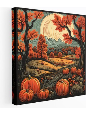 Painted Anarchy Sonbahar Duvar Dekorasyonu - Rustik Hasat Sahnesi Kanvas Tablo - Sonbahar, Kanvas Tablo, Ev Dekorasyonu, Sonbahar, 30X30