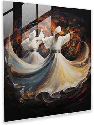 Painted Anarchy Dini Tasvir Cam Baskı - Dinamik Semazenler - Dini Tasvir, Dini Tasvir, Ev Dekorasyonu, Manevi Adanmışlık, 30x30