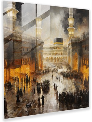 Painted Anarchy Kabe Hac Camı Baskı - Kabe, Modern Sanat, Hacılar, Cam Baskı, 30X30