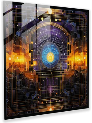 Painted Anarchy Kabe Cam Duvar Sanatı - Vitraydan Esinlenen Baskı - Kabe, Cam Baskı, Islam Sanatı, Cam Duvar Sanatı, 30X30