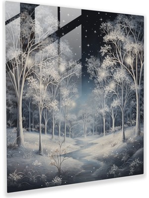 Painted Anarchy Parıltılı Kış Harikalar Diyarı Cam Baskı - Parıltılı, Parıltılı, Cam Baskı, Ev Dekorasyonu, 30X30