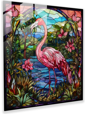 Painted Anarchy Flamingo Paradise Cam Baskı - Flamingo, Cam Baskı, Art Nouveau, Flamingo, 30X30