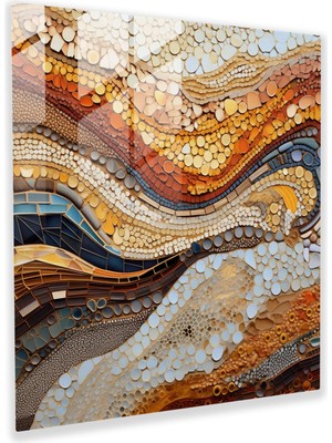 Painted Anarchy Kumtaşı Mozaik Cam Baskı - Çöl, Karmaşık Desenler, Cam Sanatı, Duvar Dekorasyonu, 30X30