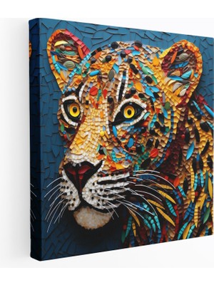 Painted Anarchy Çita Duvar Tablosu - Mozaik Çita Kanvas Tablo - Çita, Duvar Sanatı, Kanvas Tablo, Büyüleyici Cazibe, 30X30