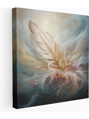 Painted Anarchy Dream Feather Duvar Sanatı - Tüy, Resim, Tüy, Kanvas, 30X30