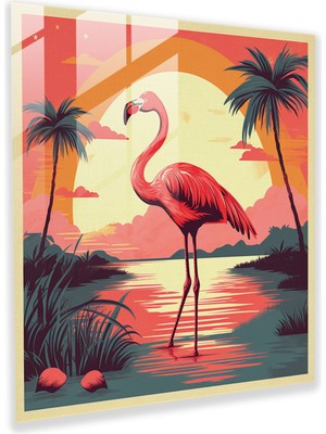 Painted Anarchy Flamingo Cam Baskı - Retro Seyahat Posteri - Flamingo, Nostaljik, Vintage Poster, Modern Sanat, 30X30