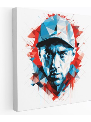 Painted Anarchy Eminem Geometrik Tablo - Eminem, Kanvas Tablo, Duvar Dekorasyonu, Ev Dekorasyonu, 30X30