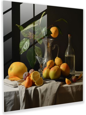 Painted Anarchy Klasik Natürmort Cam Baskı - Klasik, Meyve, Cam Sanatı, Klasik, 30X30