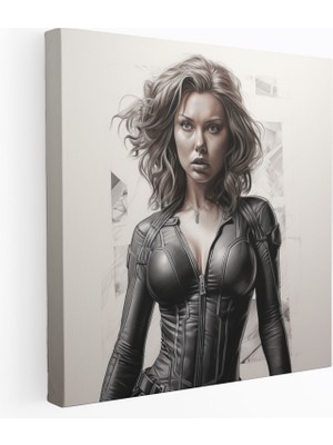 Painted Anarchy Marvel Kanvas Tablo: Gerçekçi Kara Dul - Marvel, Kara Dul, Güç, Marvel, 30X30