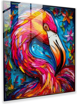 Painted Anarchy Flamingo Pop Cam Baskı - Flamingo, Cam Baskı, Cam Sanatı, Flamingo, 30X30