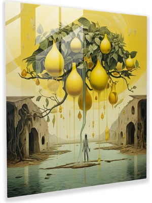 Painted Anarchy Ters Limon Ağacı Cam Baskı - Limon Ağacı, Cam Sanatı, Cam Duvar Sanatı, Modern Sanat, 30X30