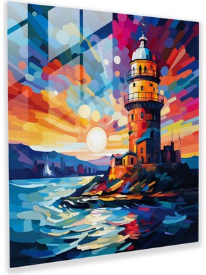 Painted Anarchy Kız Kulesi Pop Art Cam Baskı - Kız Kulesi, Kız Kulesi, Ev Dekorasyonu, Cam Baskı, 30X30