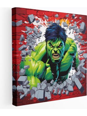 Painted Anarchy Marvel Duvar Dekorasyonu - Pop Art Hulk Kanvas Tablo - Marvel, Enerjik, Canlı, Marvel, 30X30