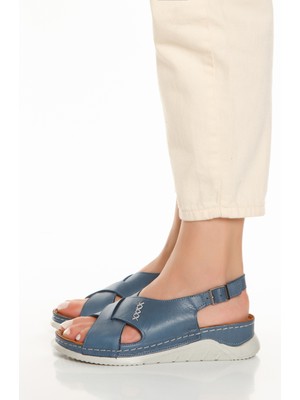 M&B COLLECT Iç Dış Hakiki Deri Ortopedik Kadın Sandalet