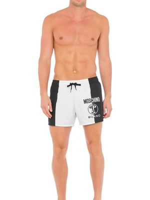 Moschino Siyah Beyaz Erkek Şort Mayo 241V3A4219
