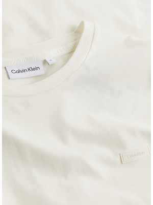 Calvin Klein Bisiklet Yaka Ekru Erkek T-Shirt K10K112229YAT