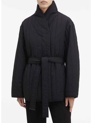 Calvin Klein Siyah Kadın Mont Lw Padded Vertıcal Quılt Jacket