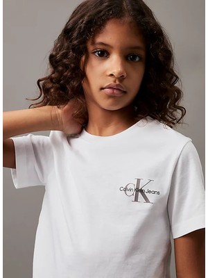 Calvin Klein Baskılı Beyaz Erkek Çocuk T-Shirt IU0IU00624YAF