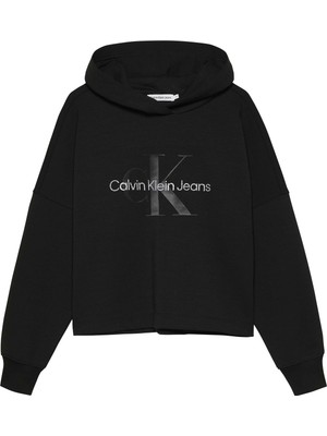 Calvin Klein Baskılı Kız Çocuk Siyah Sweatshırt IG0IG02543BEH