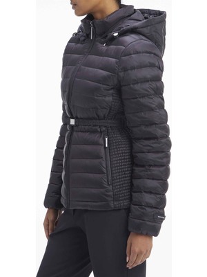 Calvin Klein Siyah Kadın Mont Lw Padded Waıst Smockıng Jacket