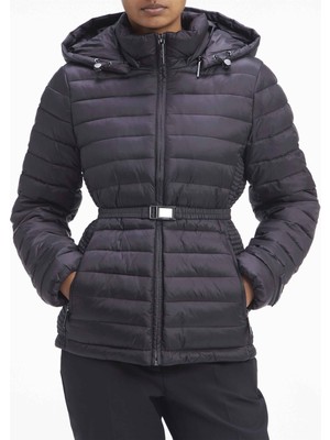 Calvin Klein Siyah Kadın Mont Lw Padded Waıst Smockıng Jacket