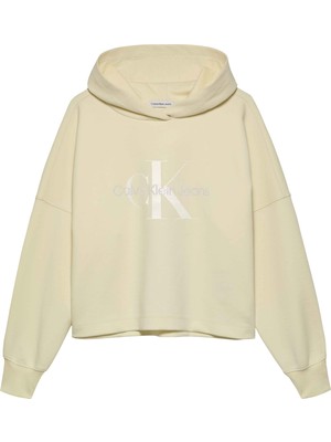 Calvin Klein Baskılı Kız Çocuk Ekru Sweatshırt IG0IG02543YAB