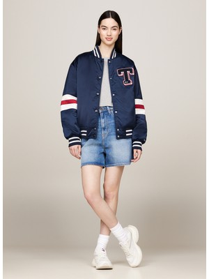 Tommy Jeans Standart Lacivert Kadın Ceket Tjw Letterman Satın Bomber