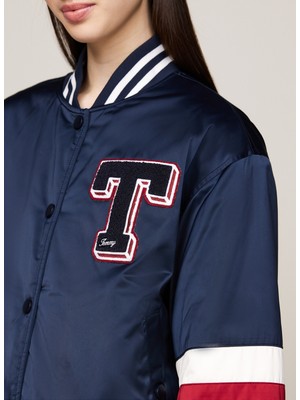 Tommy Jeans Standart Lacivert Kadın Ceket Tjw Letterman Satın Bomber