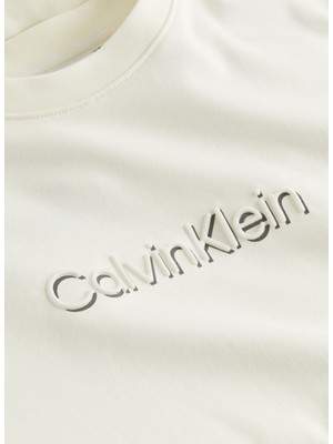 Calvin Klein Bisiklet Yaka Ekru Erkek T-Shirt K10K113105YAT