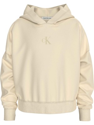 Calvin Klein Baskılı Kız Çocuk Ekru Sweatshırt IG0IG02139YAB