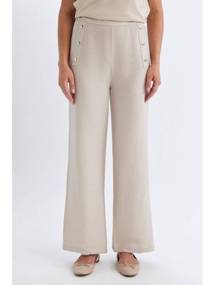 DeFacto Wide Leg Pantolon Geniş Bol Paça Basic Düz Düğmeli Cepli D1081AX24AU