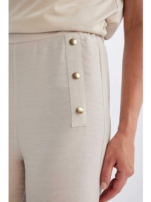 DeFacto Wide Leg Pantolon Geniş Bol Paça Basic Düz Düğmeli Cepli D1081AX24AU