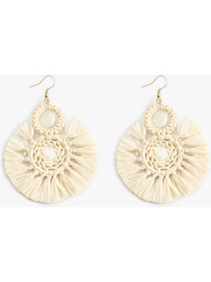 Koton Hasır Küpe Makrome Sallantılı