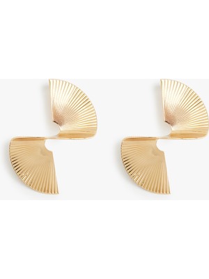 Koton Soyut Küpe Büyük Boy Dokulu Çelik