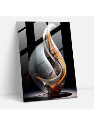 Painted Anarchy Cam Sanatı Heykel - Çağdaş Kavisli Cam Ev Dekorasyonu - Gerçekçi Cam Heykel, Işık ve Gölgeler, Duvar Dekorasyonu, Heykel, 30X45